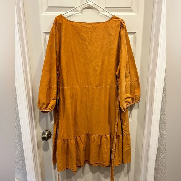 Ava & Viv Women's Copper Pumpkin 3/4‎ Ballon Sleeve Ruffle Hem Dress size 2X NWT - Picture 6 of 6